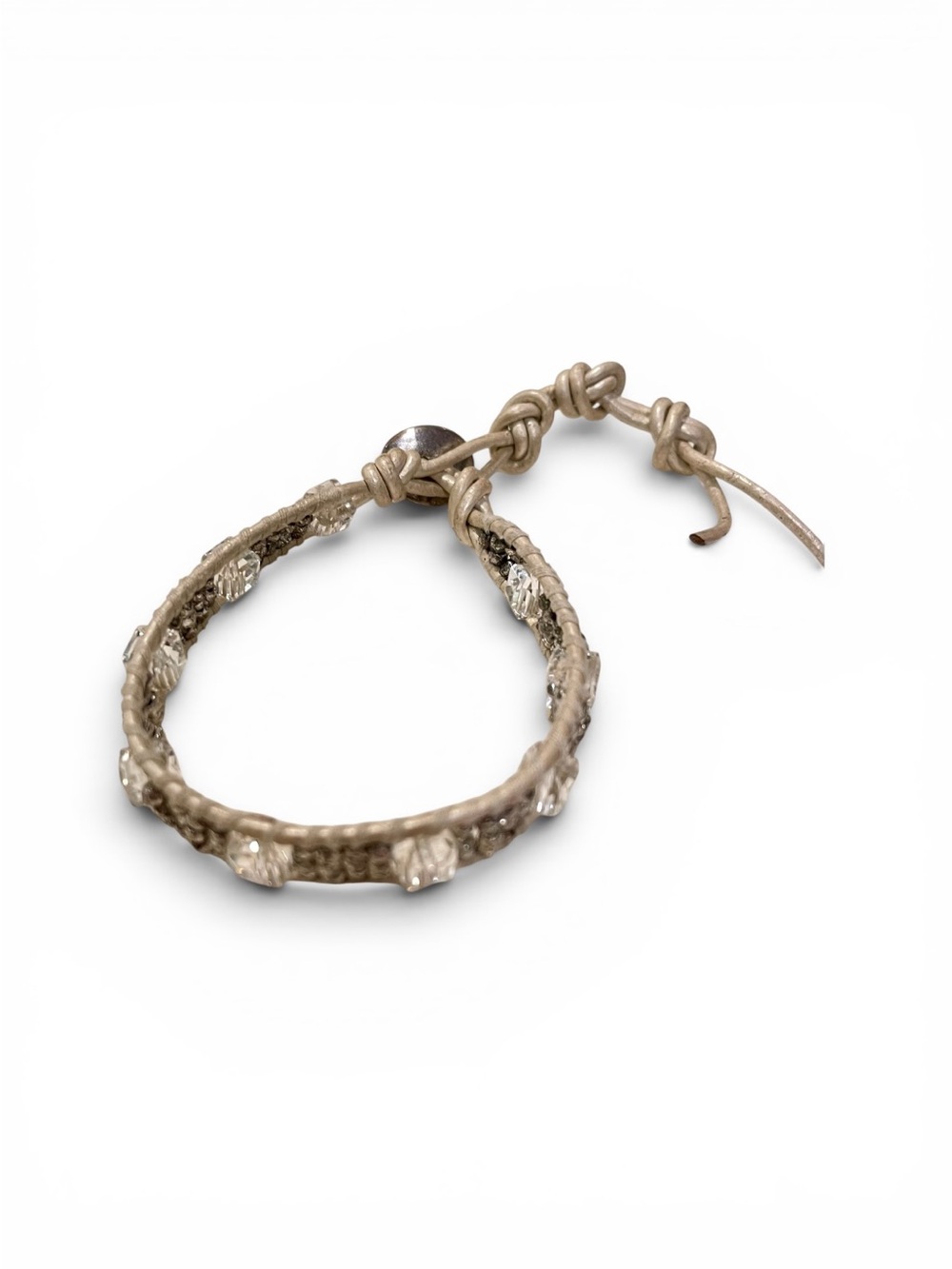 Beaded Neutral Toned Bracelet - Brown and Cream